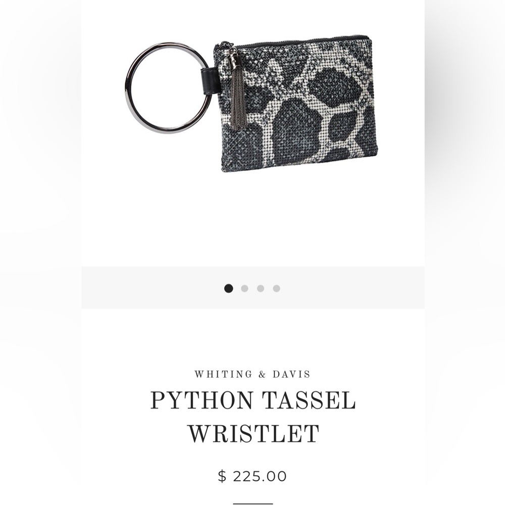Nwot Whiting & Davis Python Tassel Wristlet - image 1